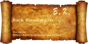 Back Konstantin névjegykártya